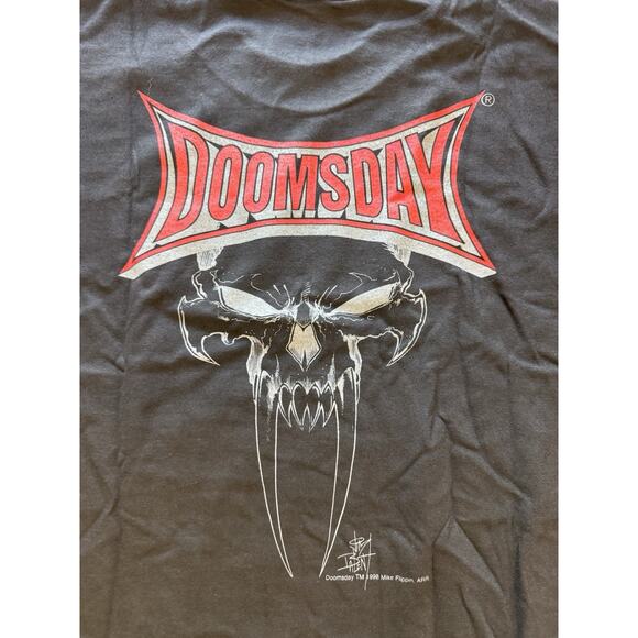1998 Doomsday Shirt XL Mike Flippin Evil Ernie Metal Chaos Comics Promo Tee - Picture 2 of 10
